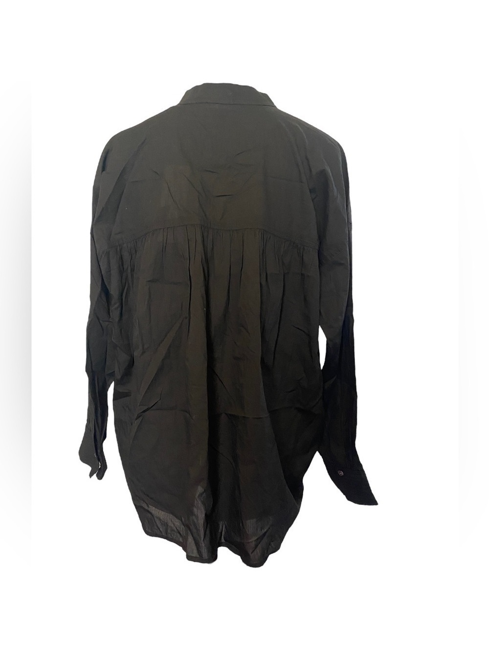XS Vince Black Bamded Collar Cotton Blouse - Picture 6 of 8